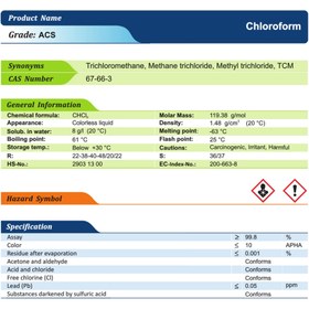 تصویر کلروفرم ACS دکتر مجللی DR Mojallali ACS Chloroform