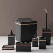 تصویر ست سرویس بهداشتی هارمونی مدل رویا ۷ پارچه مشکی طلایی 