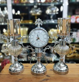 تصویر ست ساعت و شمعدان سیلور 9002 