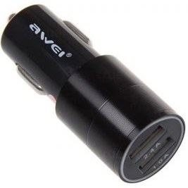 تصویر شارژر فندکی Awei C-100 Awei C-100 dual USB car charger