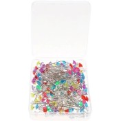 تصویر سوزن ته گرد مدل الماس رنگی بسته 50 عددی Corsage Boutonniere Pins Bouquet Flower