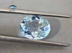 تصویر نگین توپاز آبی طبیعی 4.5 قیراط 