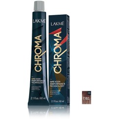 تصویر رنگ مو فاقد آمونیاک کروما لاکمه Lakme Chroma Ammonia Free Permanent Hair Color 7/61 60ml 