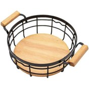 تصویر سبد فلزی گرد کوچک بی وی کی طرح کاریزما مشکی کد 401120 Small round metal BVK basket, black, Charisma design, code 401120