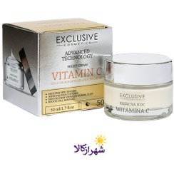 تصویر کرم روشن کننده و آبرسان شب ویتامین C با عصاره طلا اکسکلوسیو – Exclusive Cosmetics Vitamin C, Gold and Ceramides Night Cream 