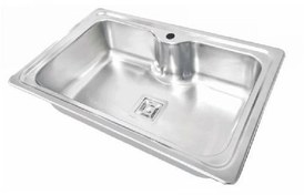 تصویر سینک ظرفشویی توکار نگین الماس مدل SA54 تک لگن استیل 