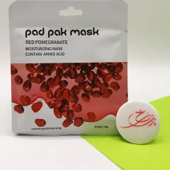 تصویر ماسک صورت ورقه ای پد پاک pad pak مدل انار RED POMEGRANATE 