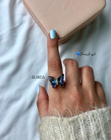 تصویر انگشتر پروانه کریستال - سفید کریستال ا Ring Ring