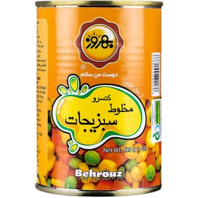 تصویر کنسرو سبزیجات مخلوط بهروز 380 گرمی 