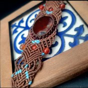 تصویر دستبند میکرومکرمه عقیق 