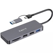 تصویر هاب 5 پورت Type-C/USB 3.0 هویت مدل HV-H41 Havit HV-H41 Type-C /USB 3.0 5Port Hub