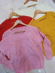 تصویر بلوز مجلسی قلاب بافی زنانه 