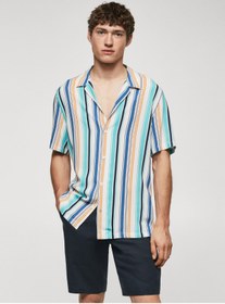 تصویر پیراهن راه راه مردانه | MANGO Man 47047838 