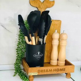 تصویر رایزر چوبی پایه خراطی مستطیل 