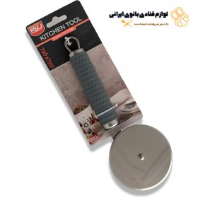 تصویر پیتزا بُر دسته سیلیکونی کاتر پیتزا