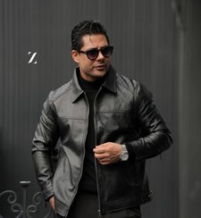 تصویر کت چرمی لوکس مردانه مشکی سایز ۲XL 