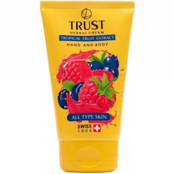 تصویر کرم دست و بدن تراست حجم ۱۵۰ میل با عصاره میوه‌های استوایی 