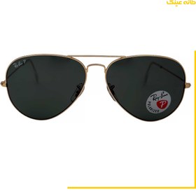 تصویر عینک ریبن مدل 3025 پلاریزه فریم طلایی شیشه دودی 