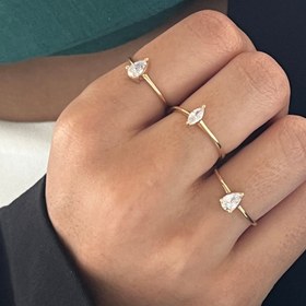 تصویر انگشتر نگین اشک سفید 