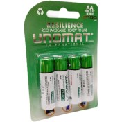 تصویر باتری قلمی شارژی یونومات کارت 4تایی 2100mAh UNOMAT 