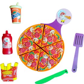 تصویر اسباب بازی پیتزا برشی ۱۰ تکه سلفونی 