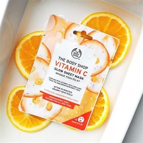 تصویر ماسک ورقه ایی THE BODY SHOP حاوی ویتامین C THE BODY SHOP sheet mask contains vitamin C