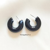 تصویر گوشواره حلقه ای مشکی 