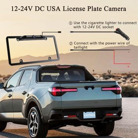 تصویر LASTBUS License Plate Wireless Backup Camera WiFi Rear View Camera 170 View Angle Universal IP69 Waterproof Car License Plate Frame Camera for Car Truck SUV Pickup Trailer Van Camper - ارسال 15 الی 20 روز کاری 