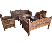 تصویر مبلمان سنتی ۷ نفره nasr-7xs5 به همراه ۳ میز 