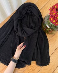 تصویر شال پلیسه کالکشن مشکی 