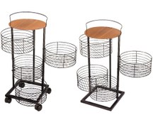 تصویر استند گرد گردون ساده و چرخدار 3 و 4 طبقه(جاسیب زمینی پیازی) 