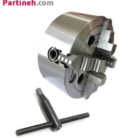 تصویر چهار نظام تراشکاری نامنظم مدل K72 سایز 200 میلیمتر برند لنگر نشان YUAN PAI 200mm 4 jaw independent chuck