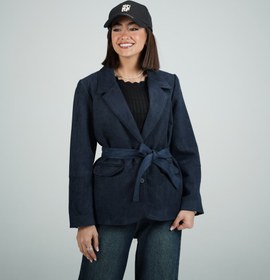 تصویر کت یقه انگلیسی لیندا 2024/430 - سرمه ای / 6 تایی 