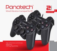 تصویر دسته بازی دوبل شوک دار مدل P-G505P پاناتک ا Panatech P-G505P Gaming Controller Pack of 2 Panatech P-G505P Gaming Controller Pack of 2