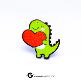 تصویر پیکسل دایناسور عاشق 