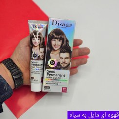تصویر رنگ مو مردانه و زنانه کاملا گیاهی برند دیسار - قهوه ای مایل به مشکی Men's and women's completely herbal hair color of Disar brand