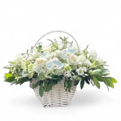 تصویر سبد کل سفید 