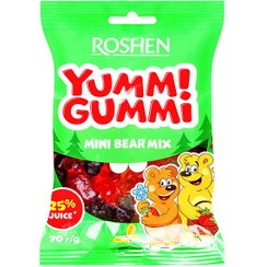 تصویر پاستیل خرسی میوه ای روشن 70 گرمی | Roshen Mini Bear Mix Juice 