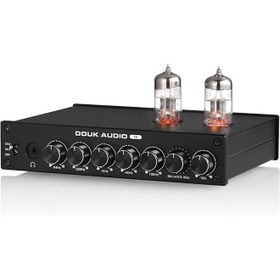 تصویر پری آمپلی فایر خانگی فول اکولایزر لامپی و آمپ هدفون حرفه ای داک آودیو DOUK AUDIO Equalizer XLR Pre-Amplifier Home Headphone Amp (T8) 