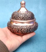 تصویر قندان مسی ریزگل بدون پایه سفینه ای 