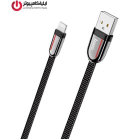 تصویر کابل کنفی پارچه ای فلت فست شارژ Lightning هوکو مدل U74 به طول 1.2 متر 