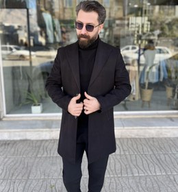 تصویر پالتو مردانه فوتر کوبیده - طوسی / 48 