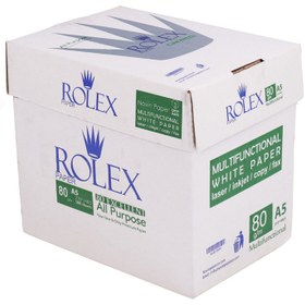 تصویر کاغذ Rolex 80g A5 نوین کاغذ شیراز بسته 500 عددی Rolex 80g A5 Paper Pack of 500