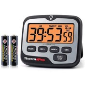 تصویر تایمر دیجیتال ThermoPro TM01 | مجهز به آلارم و نور پس‌زمینه | دارای کرنومتر و شمارش معکوس | مناسب برای آشپزخانه، ورزش و مطالعه | ابزار حرفه‌ای برای مدیریت زمان و افزایش بهره‌وری 