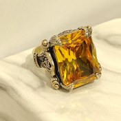 تصویر انگشتر نقره مردانه سیترین مدل 934 وزن ۲۶.۴۶ گرم 