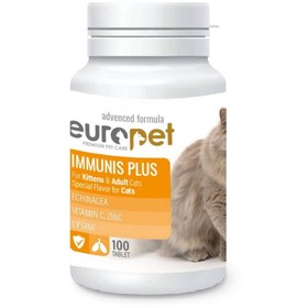 تصویر قرص تقویت سیستم ایمنی مخصوص گربه یوروپت 100 عددی Europet Immunis Plus 100 tablet