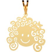 تصویر پلاک طلا طرح دخترموفرفری 