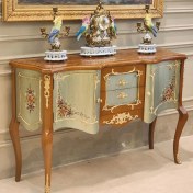 تصویر میز کنسول شیک قهوه ای و سبز 