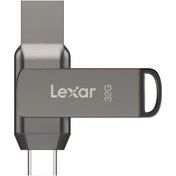 تصویر فلش 32 گیگ لکسار Lexar JumpDrive D400 OTG Type-C USB3.1 Lexar JumpDrive D400 OTG Type-C USB3.1 32GB Flash Memory