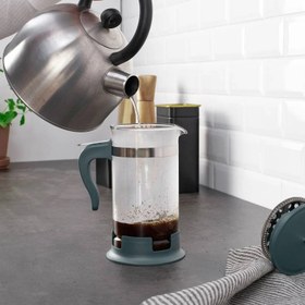 تصویر فرنچ پرس شیشه‌ای ایکیا UPPHETTA طوسی سبز ۱ لیتر 